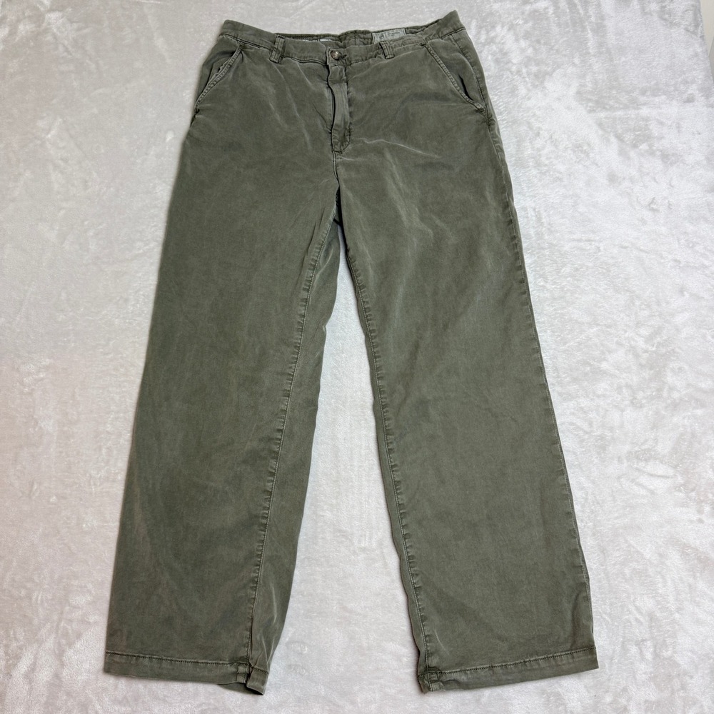 AG Adriano Goldschmied Caden Pants Women 31 Olive Green Straight Relaxed Chino